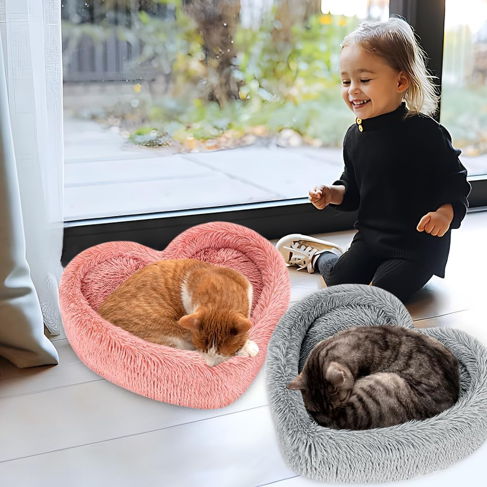 Luxury Heart-Shaped Cat Bed