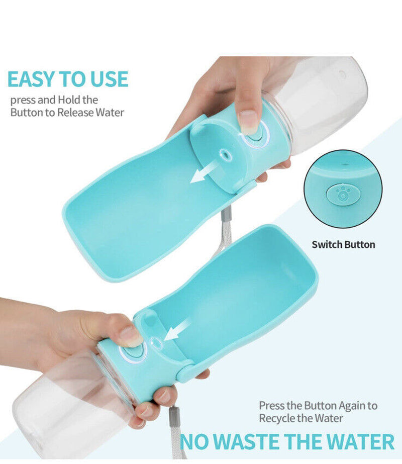 Portable Dog Water Bottle , Foldable Pet Water Bottle for Walking with D