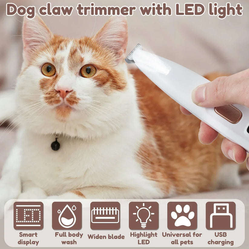 Dog Paw Trimmer with LED Light β Waterproof, Low Noise, Rechargeable β¨πΆ