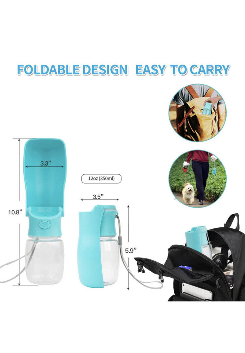 Portable Dog Water Bottle , Foldable Pet Water Bottle for Walking with D