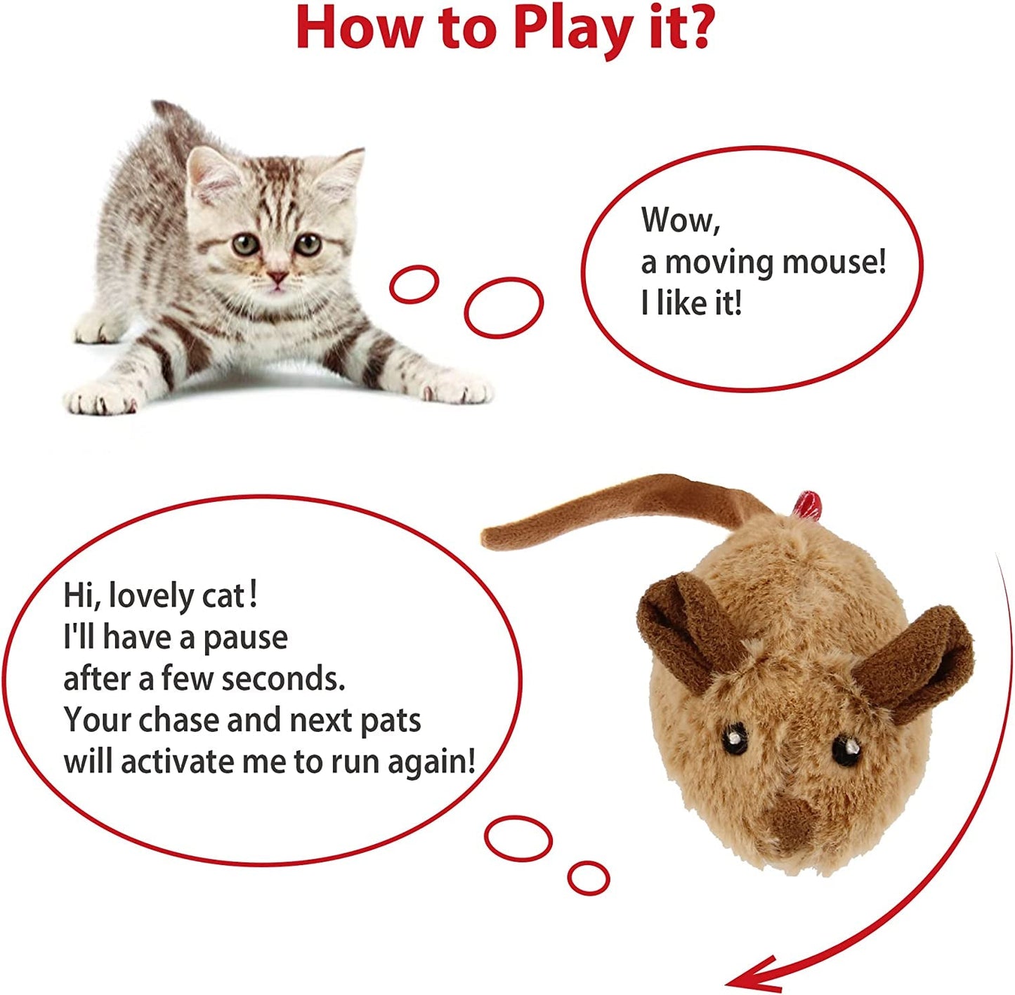 Self-Moving Kitten Exercise Toy