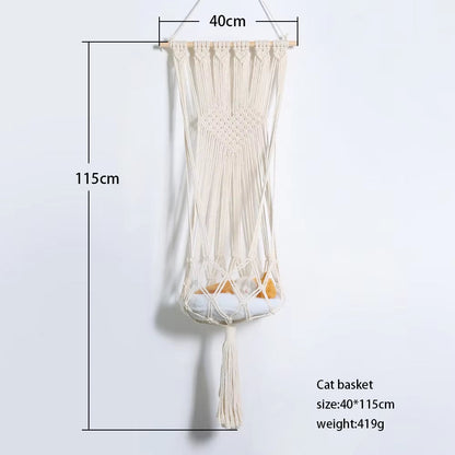 Bohemian Macrame Cat Hammock