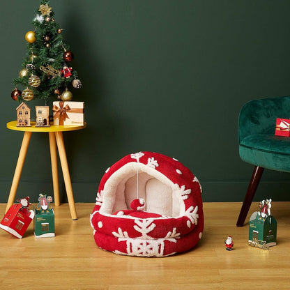 Festive Red Cat Bed