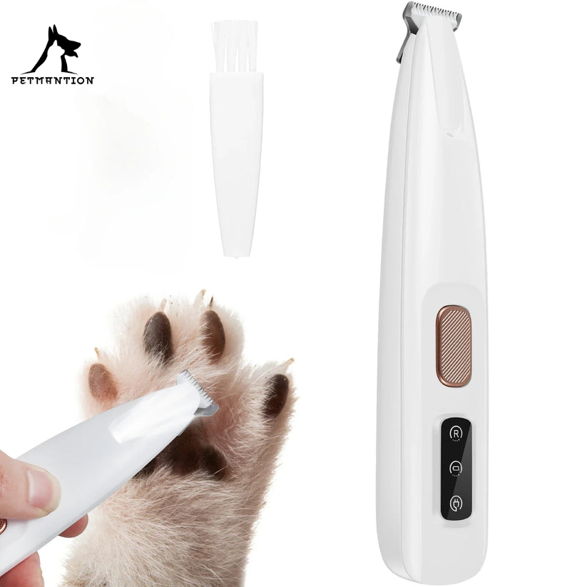 Dog Paw Trimmer with LED Light – Waterproof, Low Noise, Rechargeable ✨🐶
