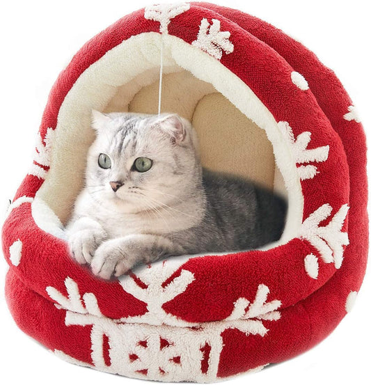 Festive Red Cat Bed