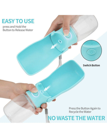 Portable Dog Water Bottle , Foldable Pet Water Bottle for Walking with D