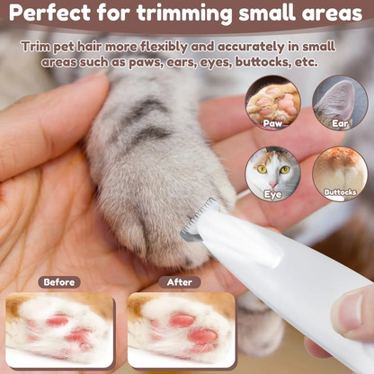 Dog Paw Trimmer with LED Light – Waterproof, Low Noise, Rechargeable ✨🐶