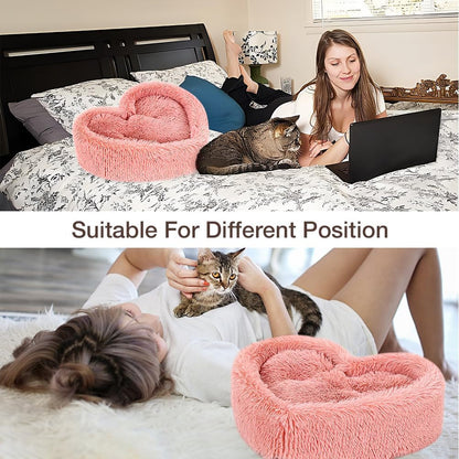Luxury Heart-Shaped Cat Bed
