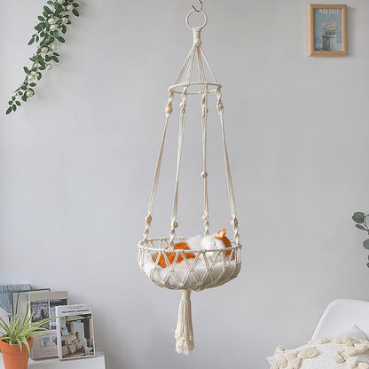 Bohemian Macrame Cat Hammock